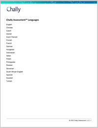 Chally Assessment languages